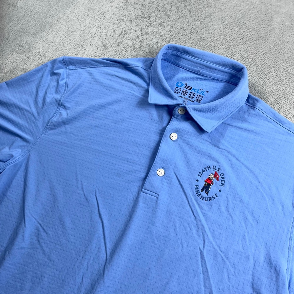 IBKÜL Mens 124th US Open Pinehurst Putter Boy Golf Polo Blue XL UPF 50+ RN